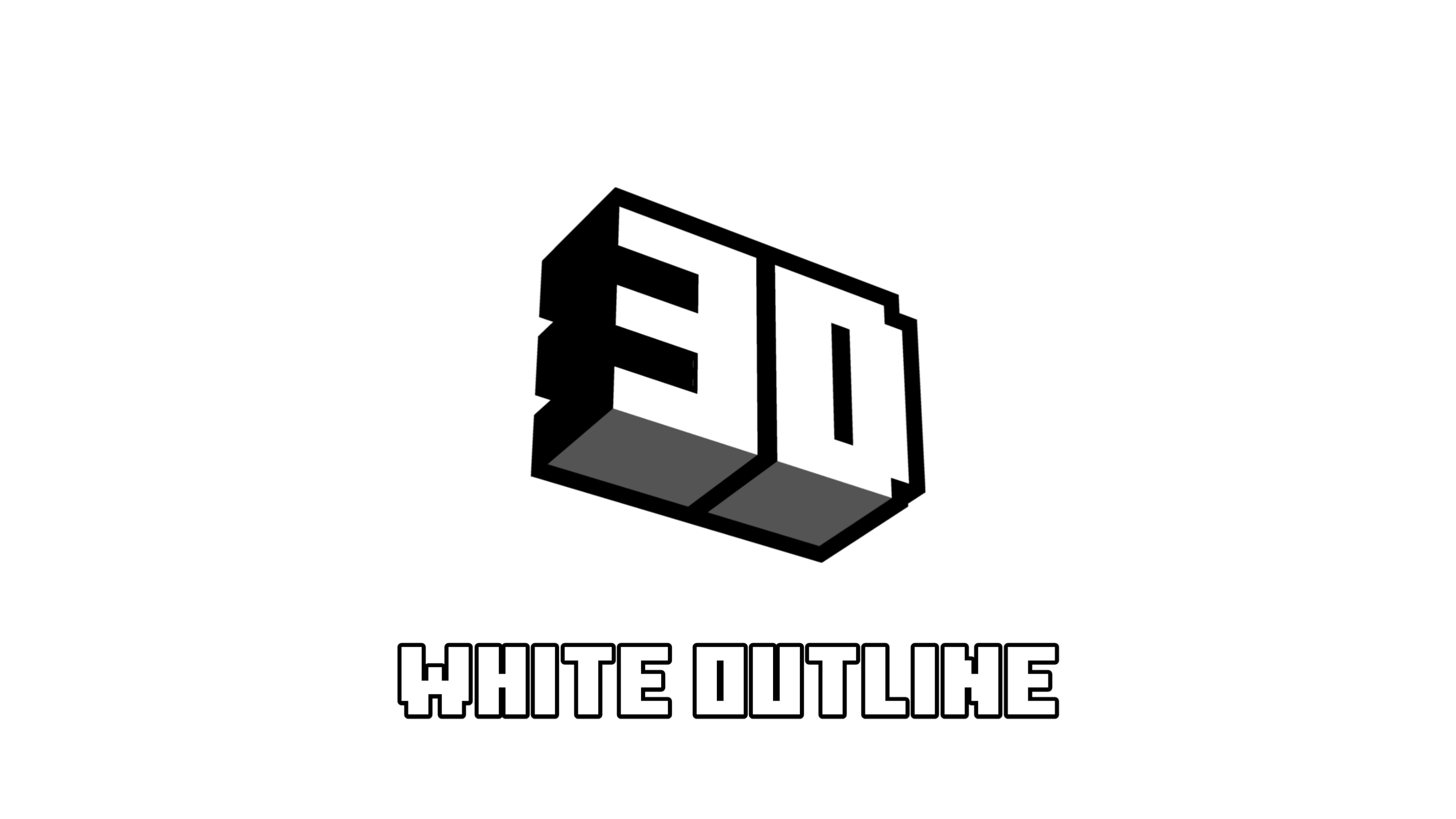 3D White Outline