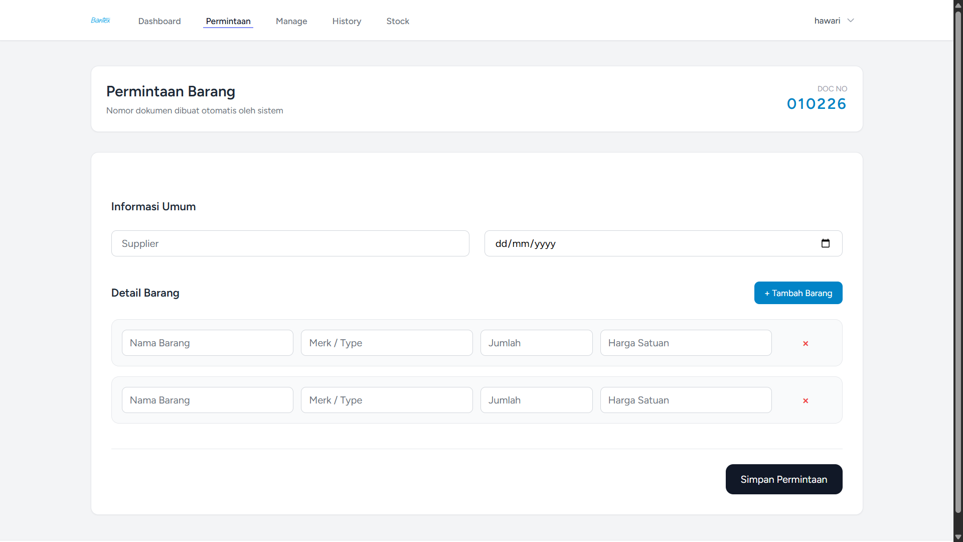 Web Purchasing items